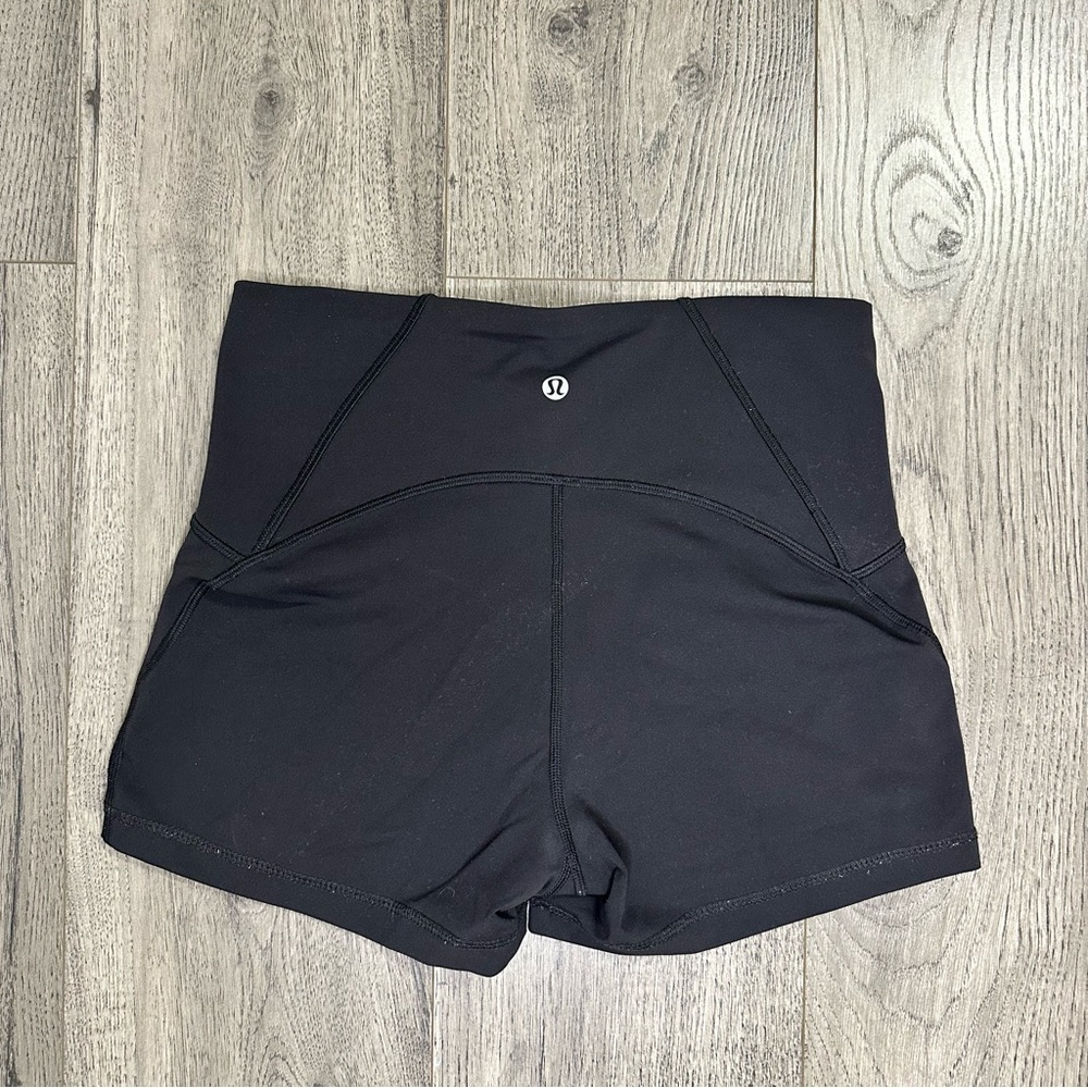 lululemon Black 4" High-Waisted Bike Shorts